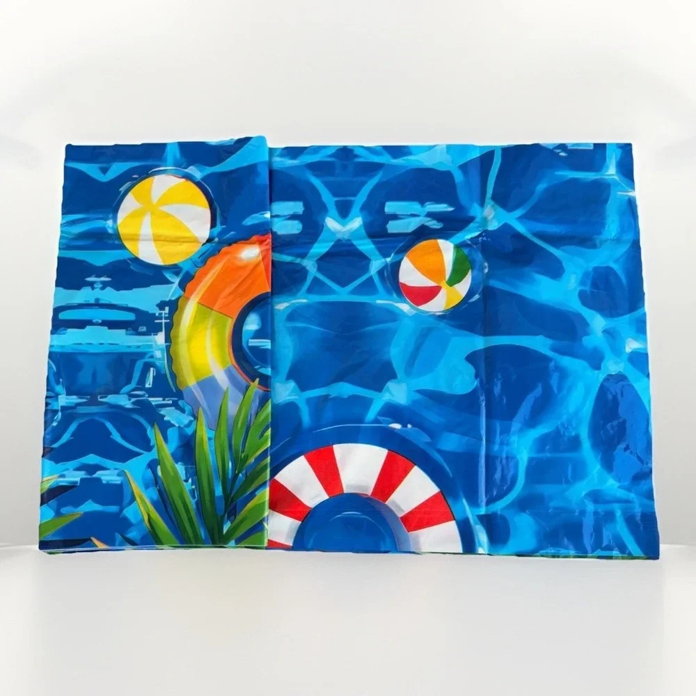 Funnytree Pool Party Themed Vinyl Backdrop Vibrant Colorful Banner 70.8